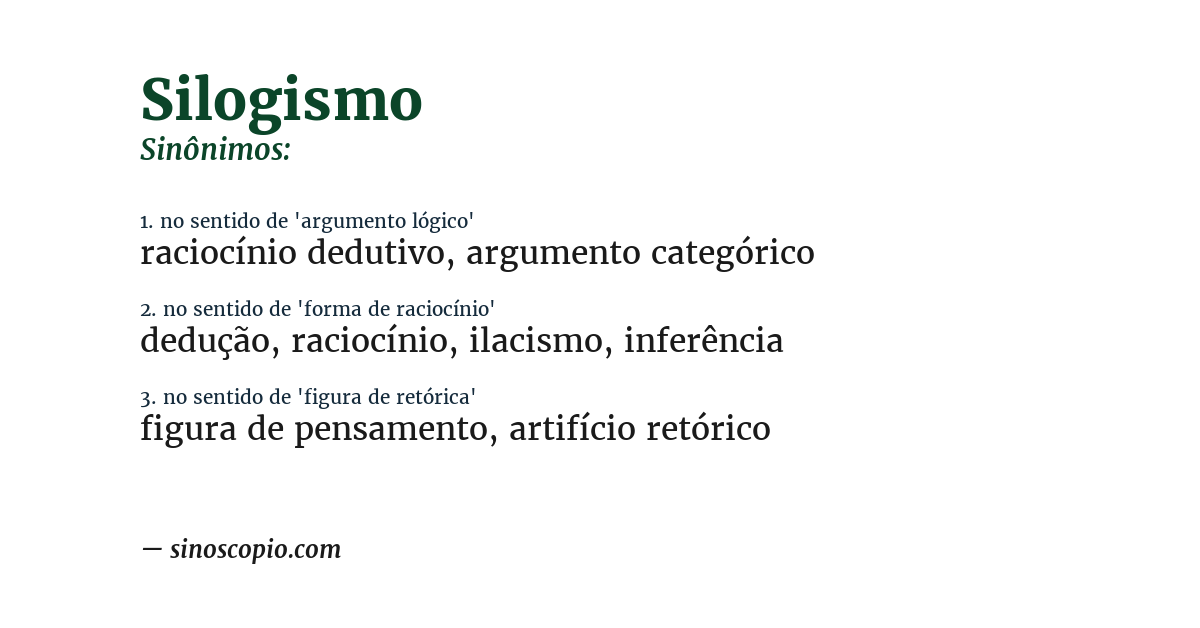 Sinônimo de silogismo