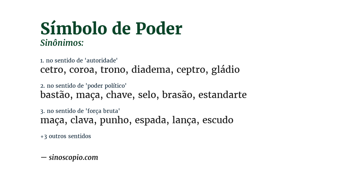 Sinônimo de símbolo de poder