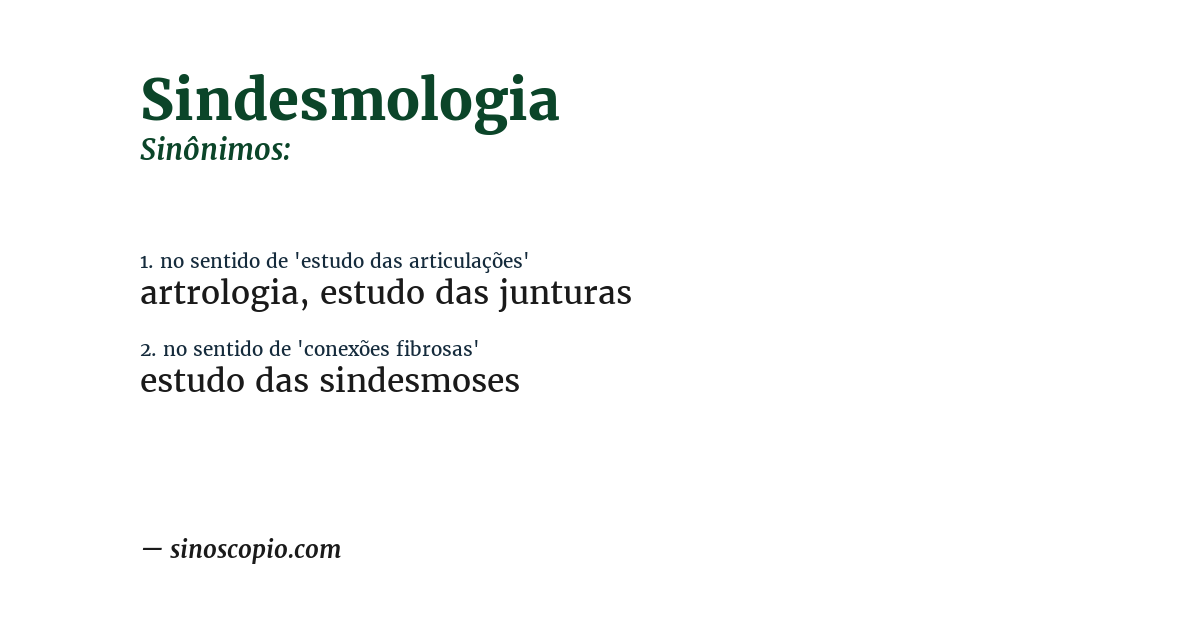 Sinônimo de sindesmologia