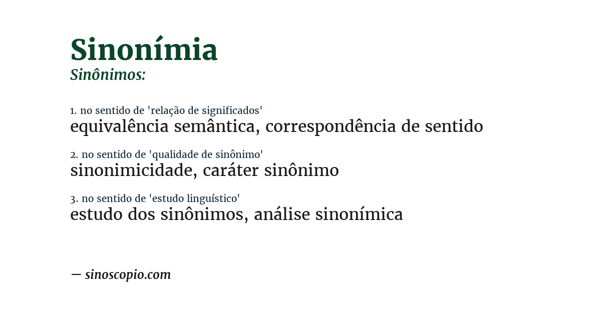 Sinônimo de sinonímia