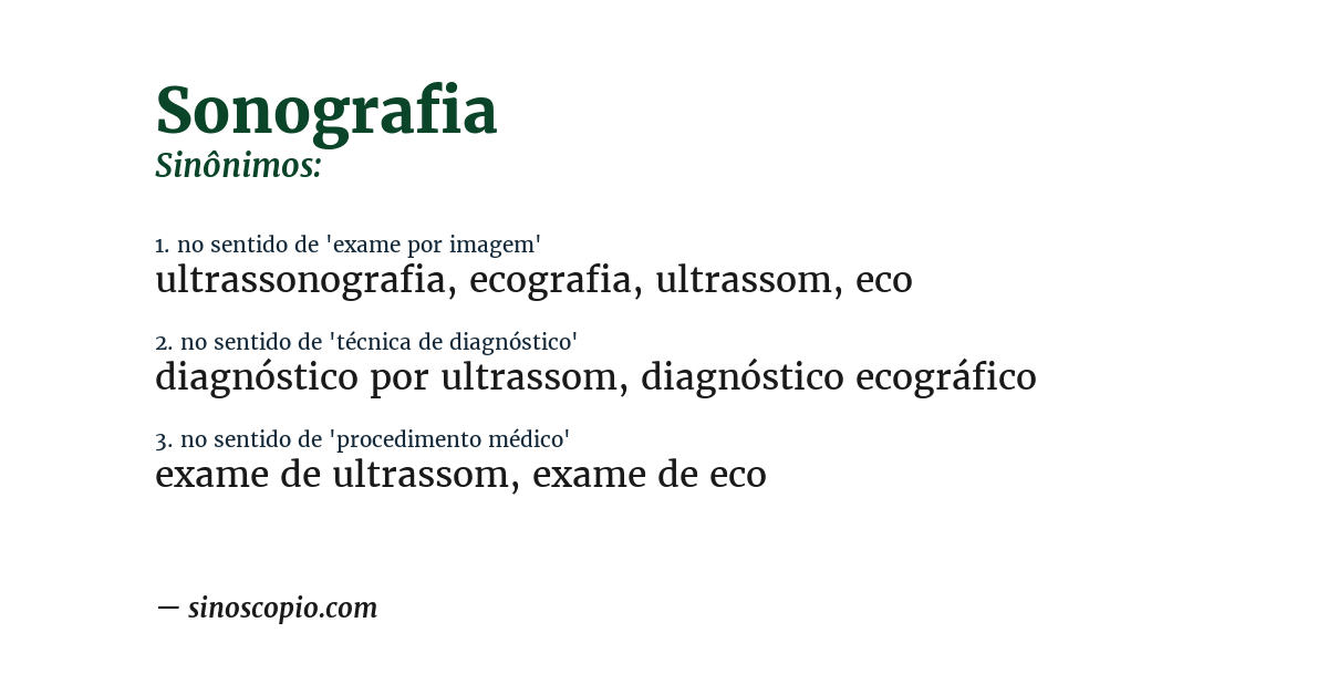 Sinônimo de sonografia