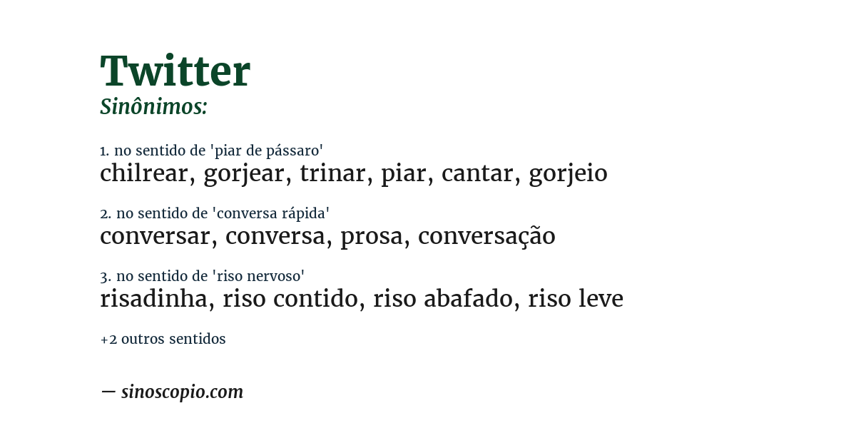 Sinônimo de twitter