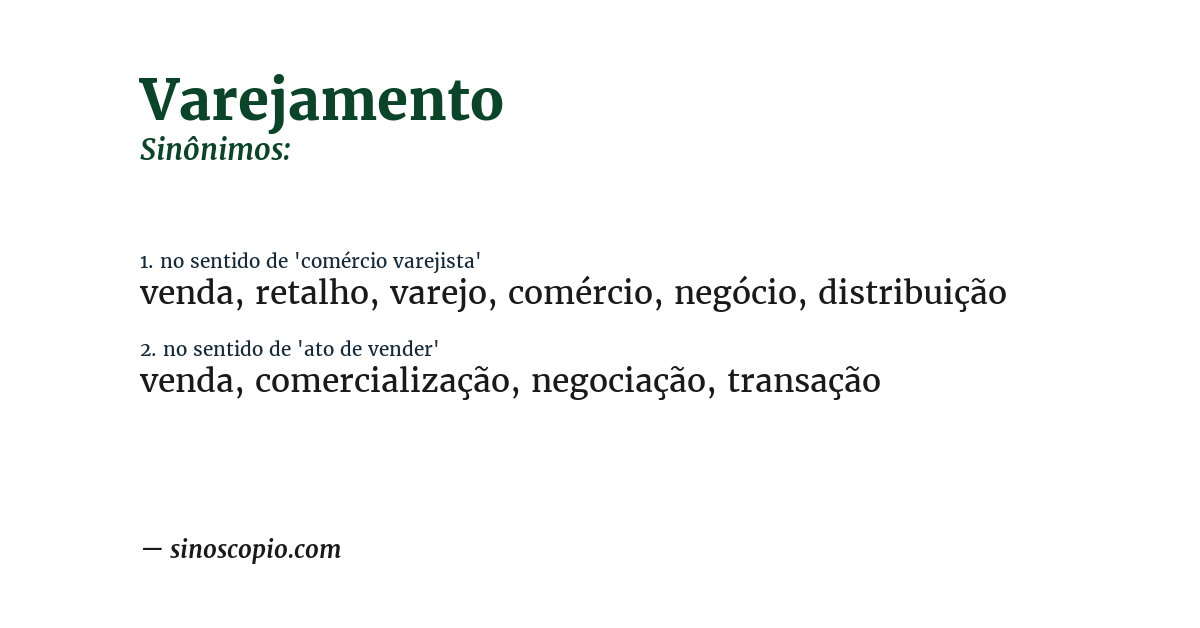 Sinônimo de varejamento