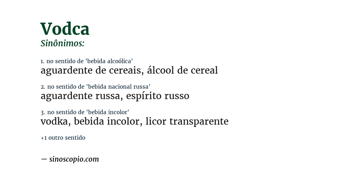 Sinônimo de vodca