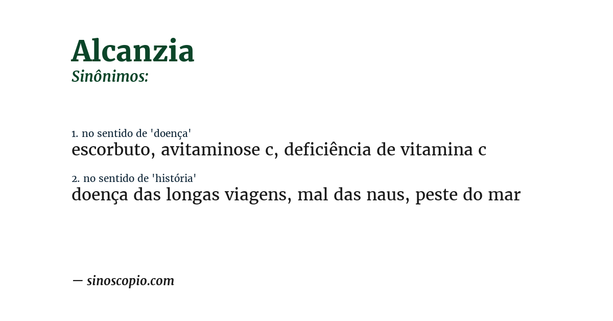 Sinônimo de alcanzia