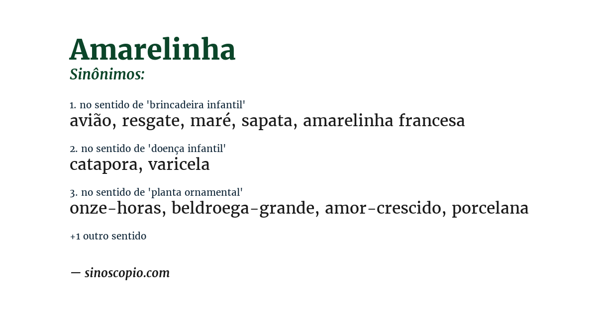 Sinônimo de amarelinha