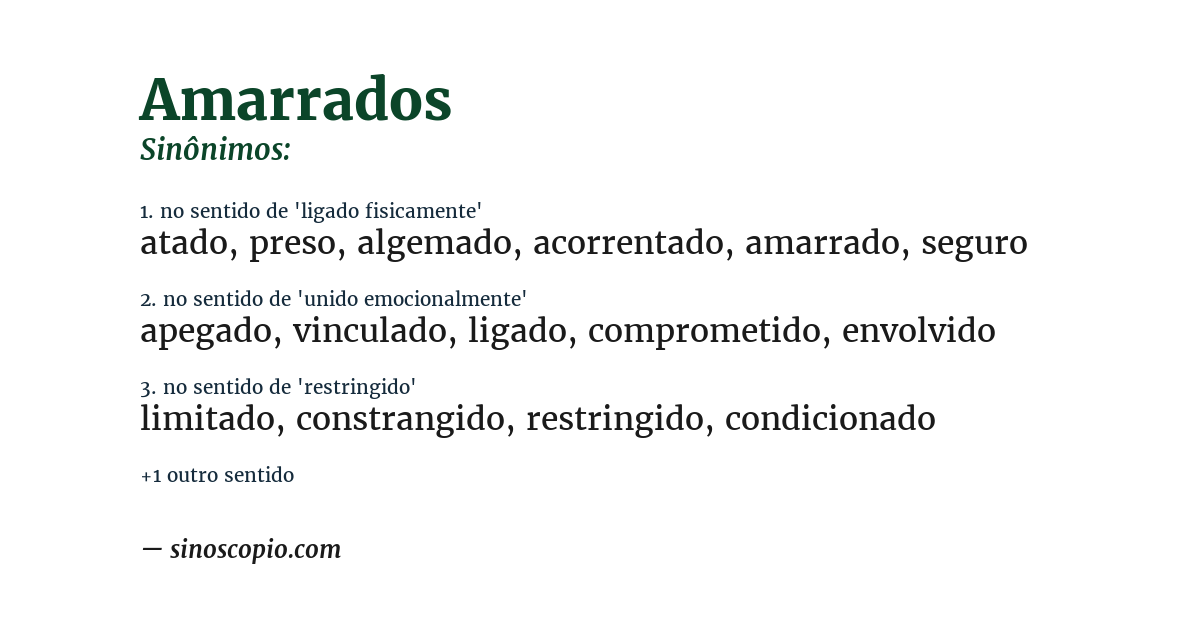 Sinônimo de amarrados