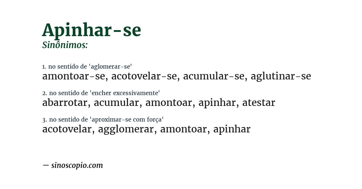 Sinônimo de apinhar-se