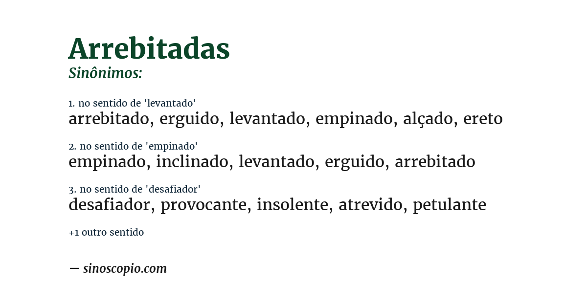 Sinônimo de arrebitadas