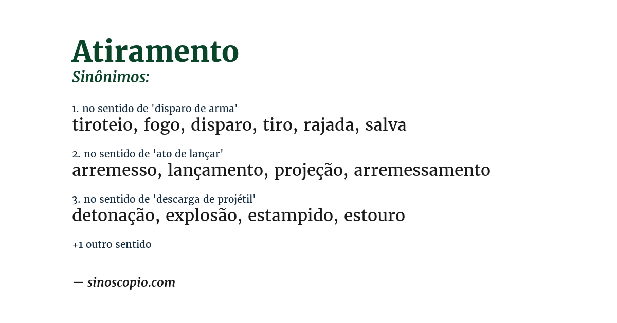 Sinônimo de atiramento