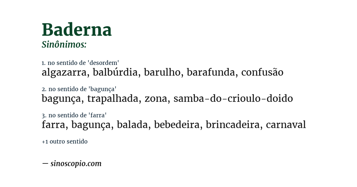 Sinônimo de baderna