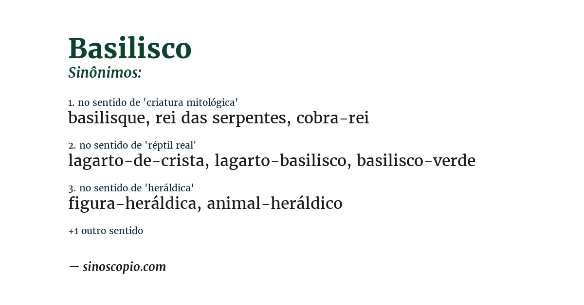 Sinônimo de basilisco