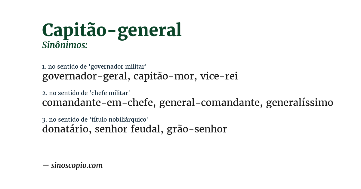Sinônimo de capitão-general