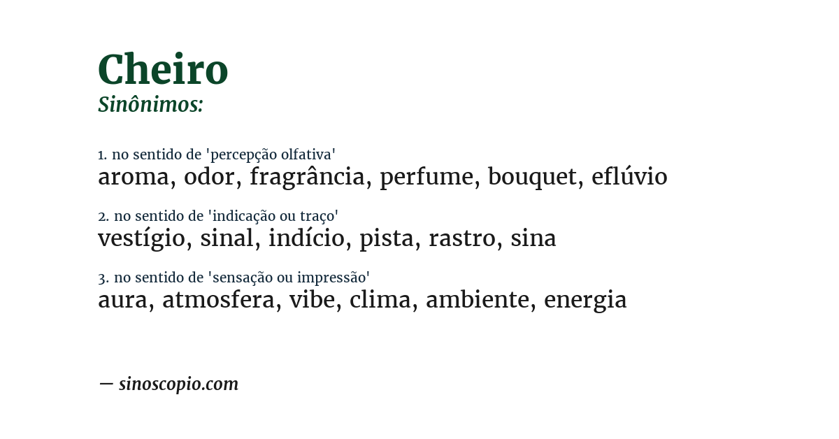 Sinônimo de cheiro