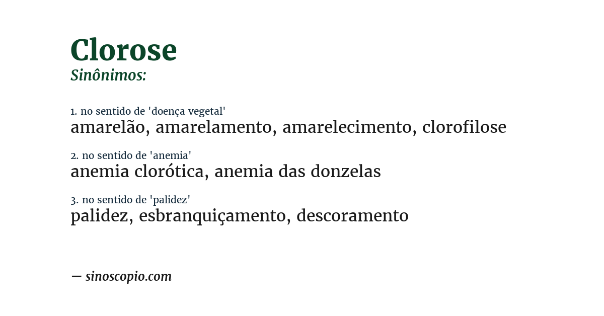 Sinônimo de clorose