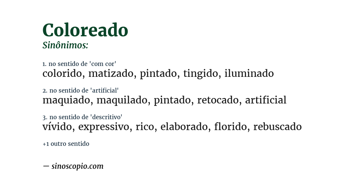 Sinônimo de coloreado