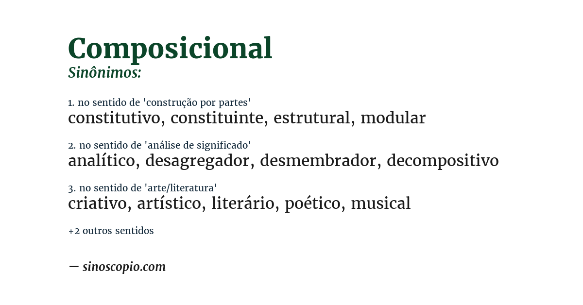 Sinônimo de composicional