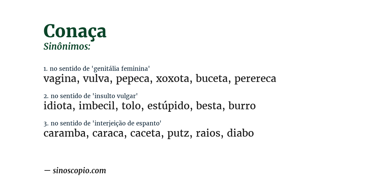Sinônimo de conaça