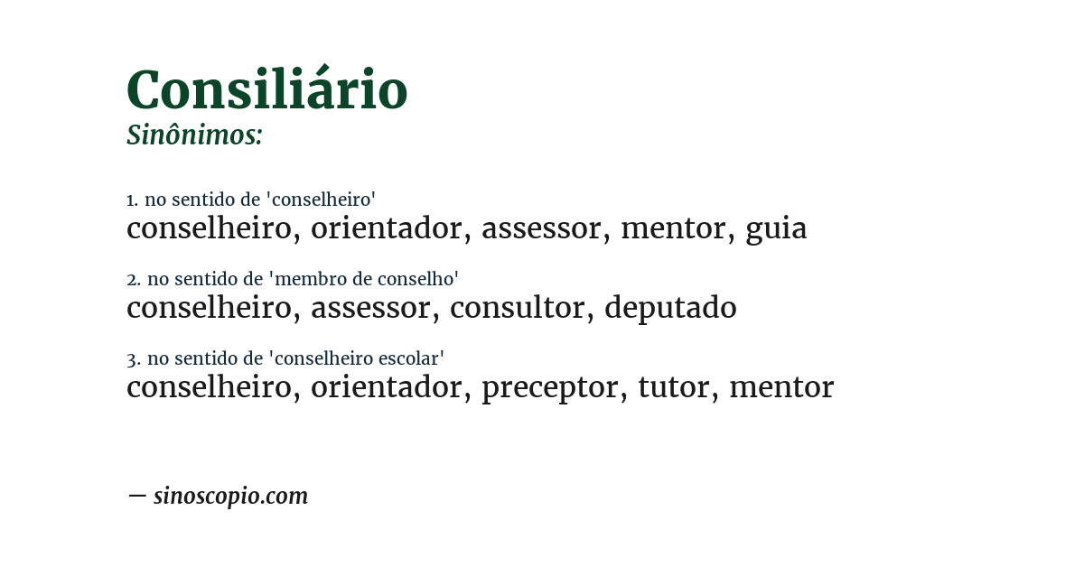 Sinônimo de consiliário