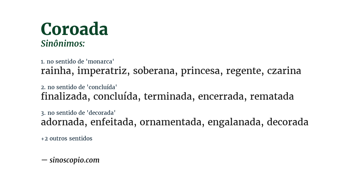 Sinônimo de coroada