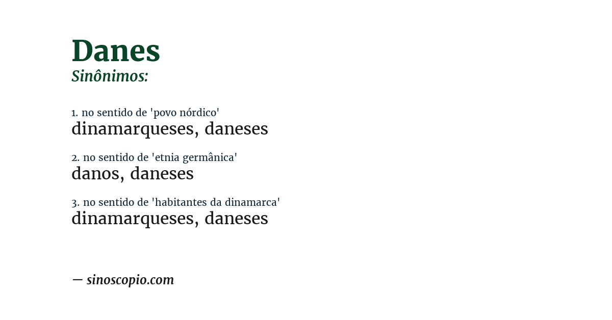 Sinônimo de danes