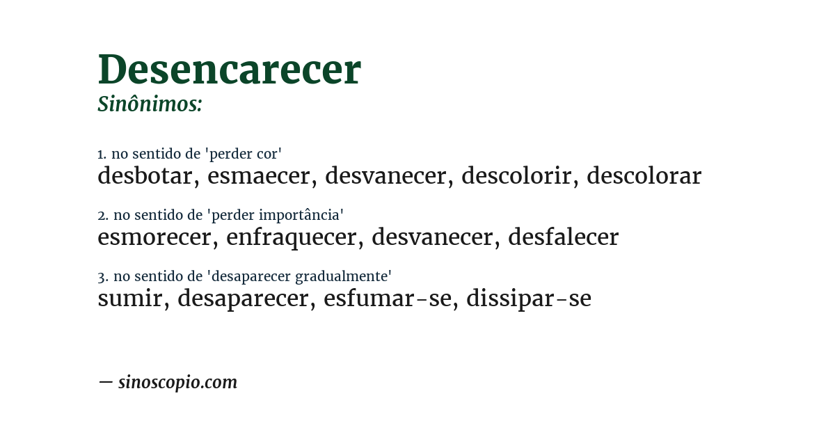 Sinônimo de desencarecer