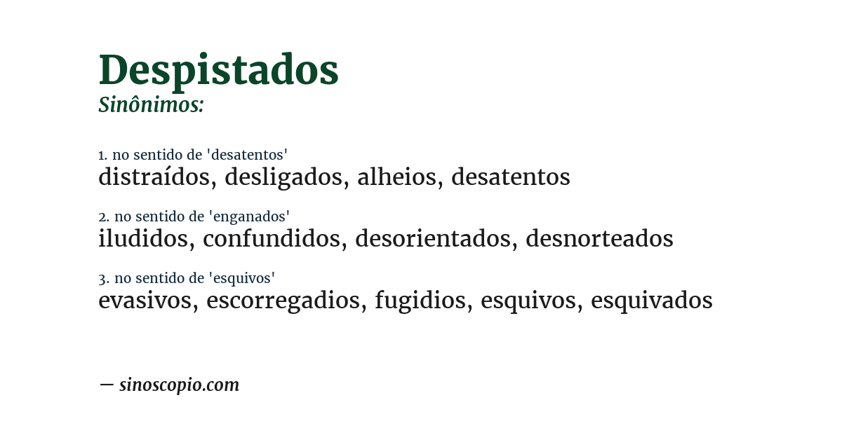 Sinônimo de despistados