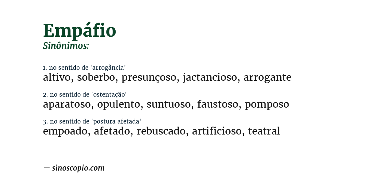 Sinônimo de empáfio