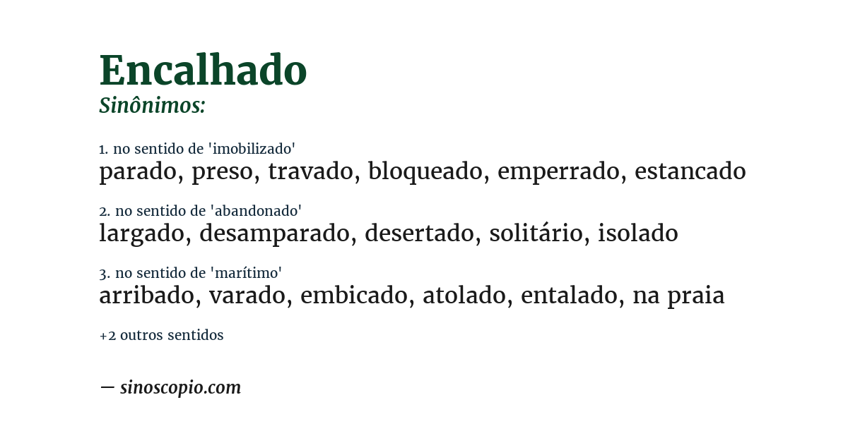 Sinônimo de encalhado