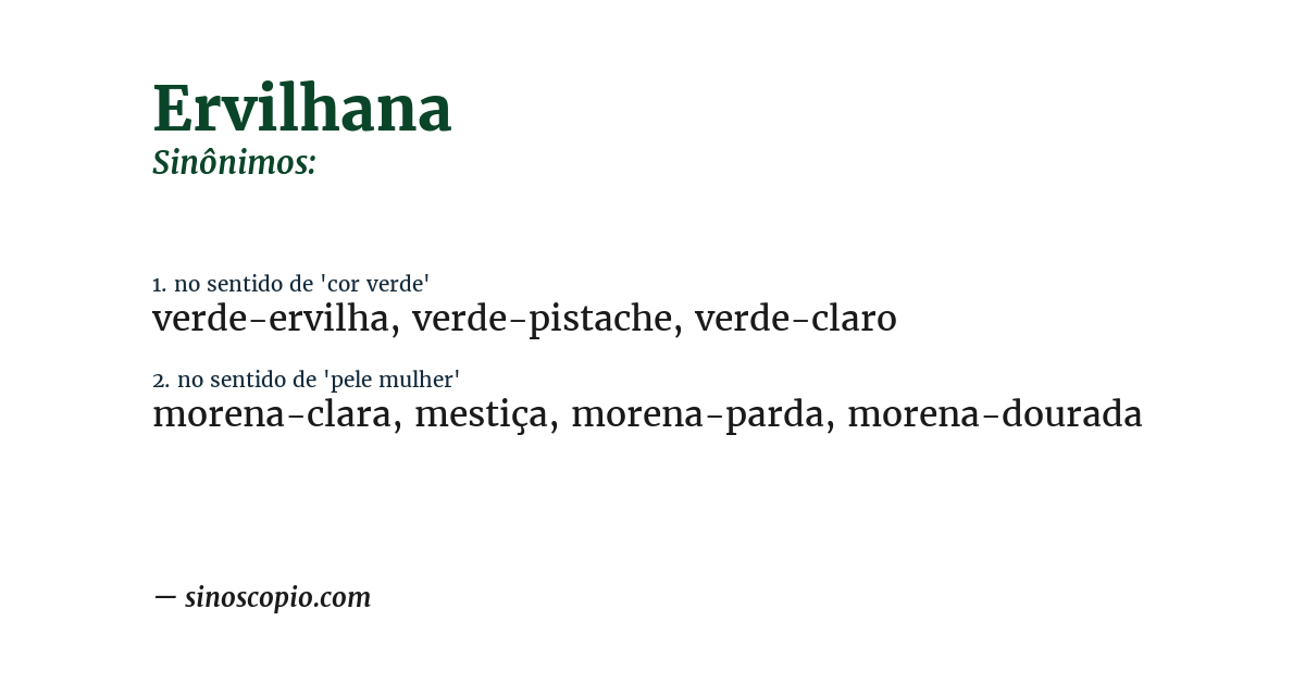 Sinônimo de ervilhana