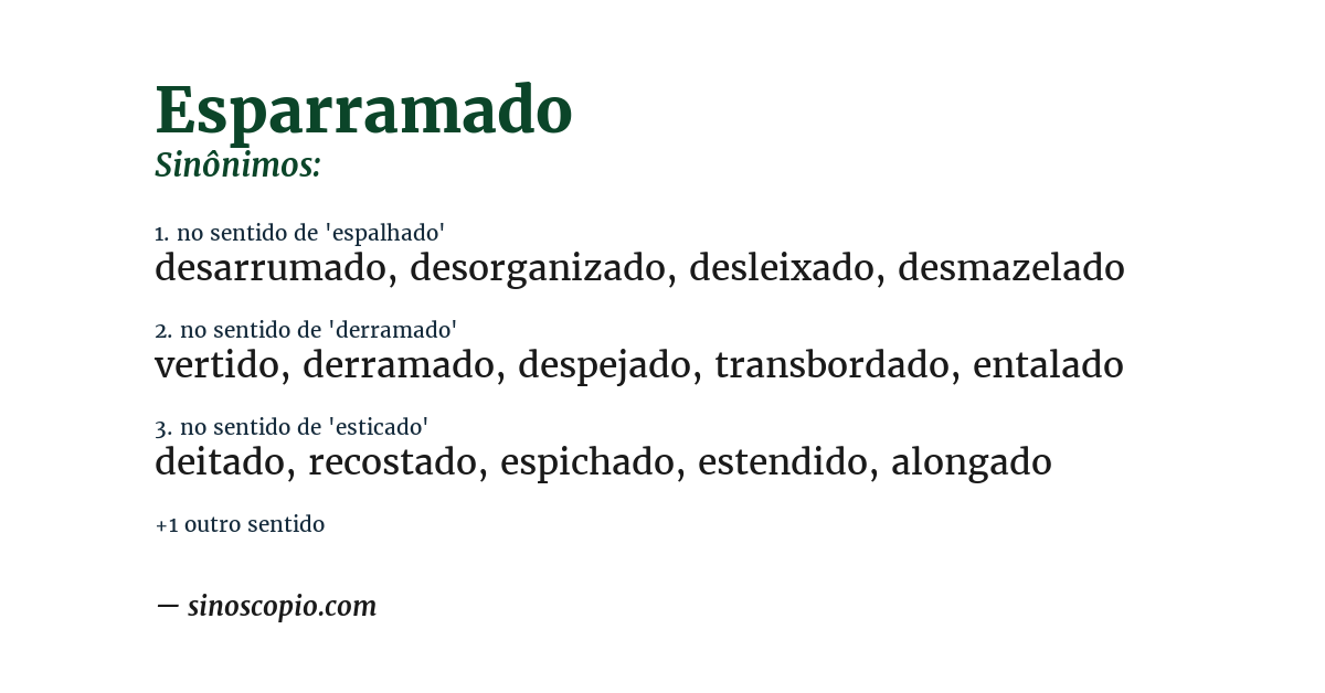 Sinônimo de esparramado