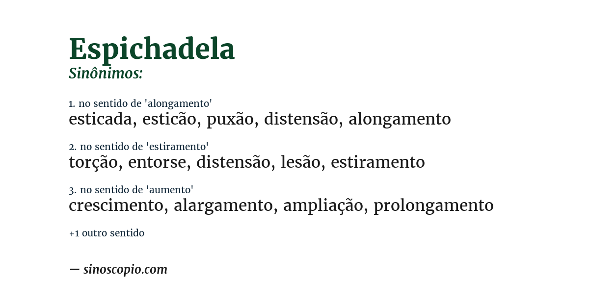 Sinônimo de espichadela