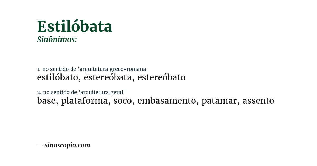 Sinônimo de estilóbata