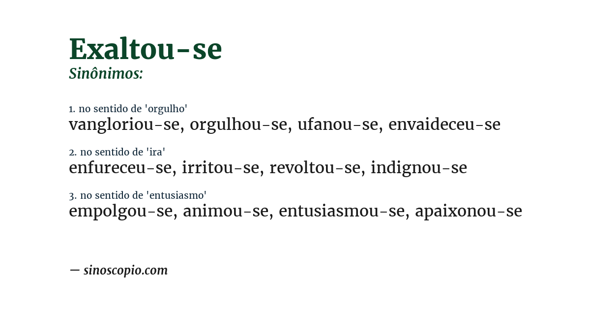 Sinônimo de exaltou-se