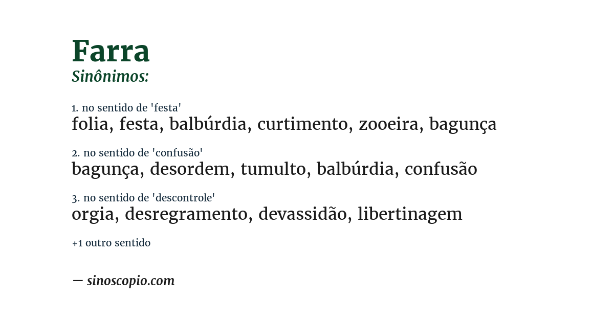Sinônimo de farra