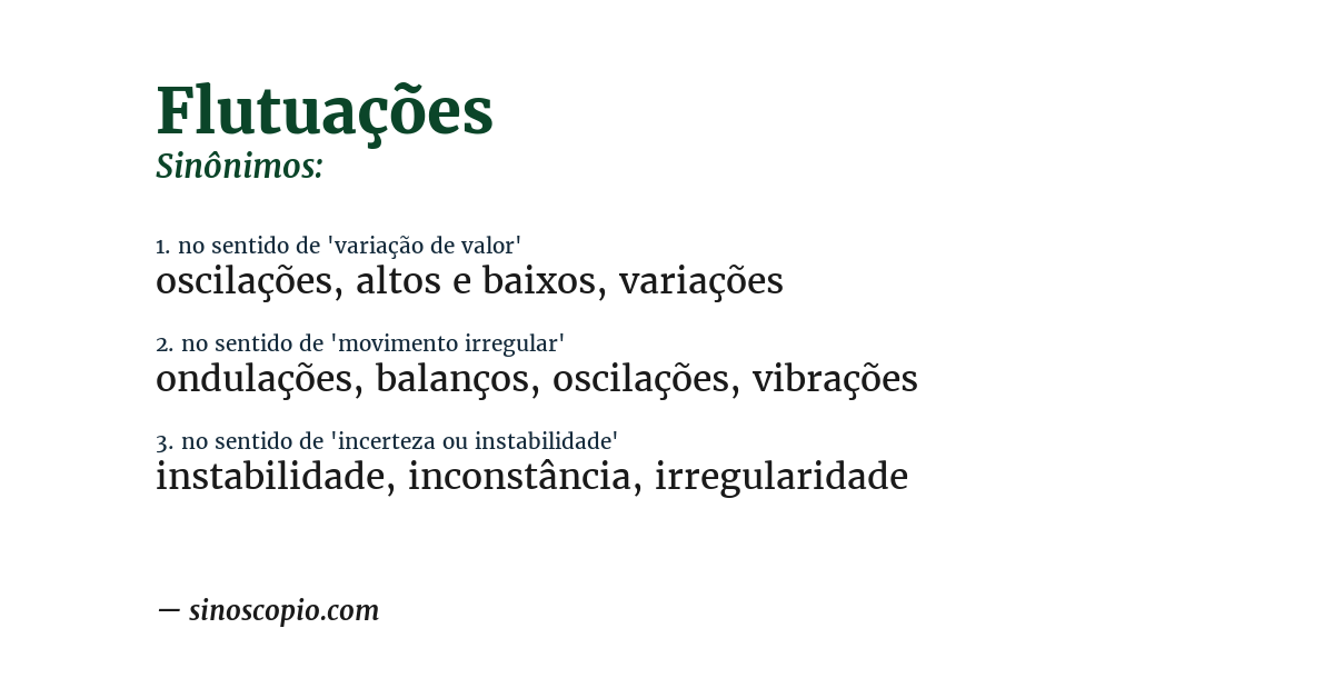 Sinônimo de flutuações