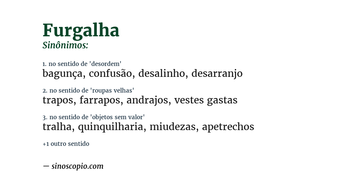 Sinônimo de furgalha