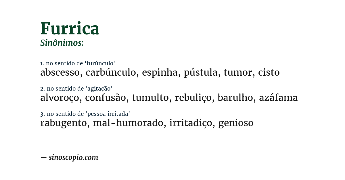 Sinônimo de furrica