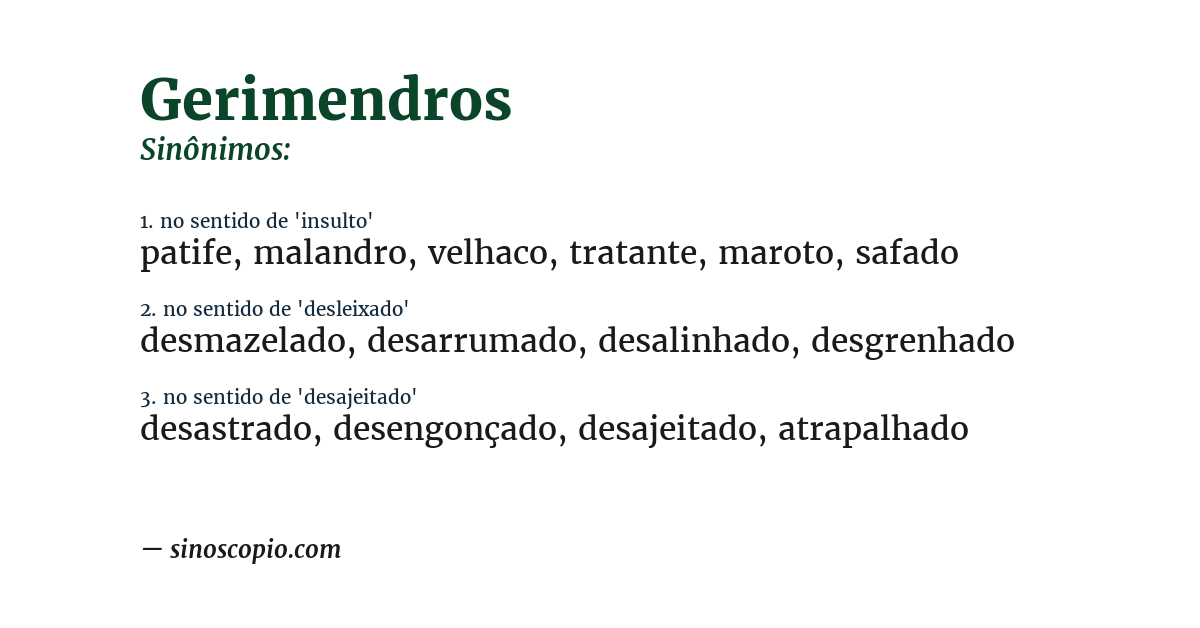Sinônimo de gerimendros