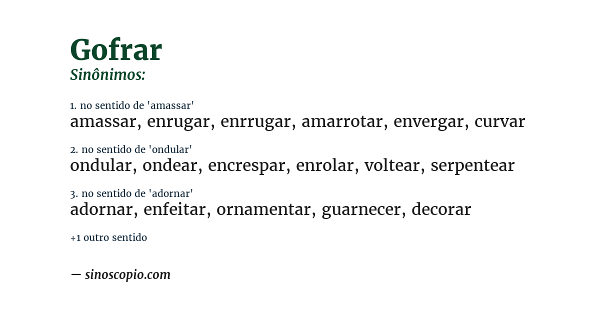 Sinônimo de gofrar