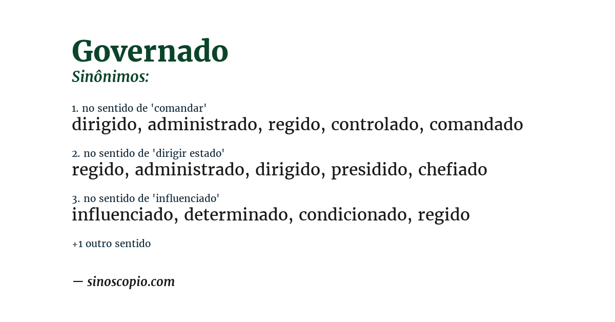 Sinônimo de governado