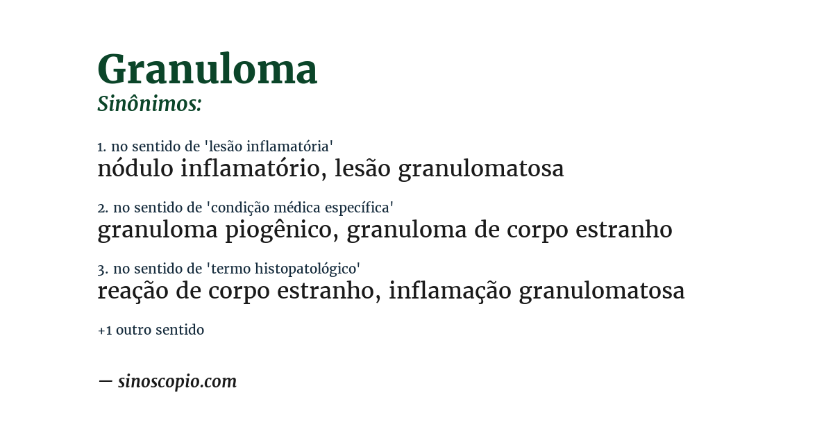 Sinônimo de granuloma
