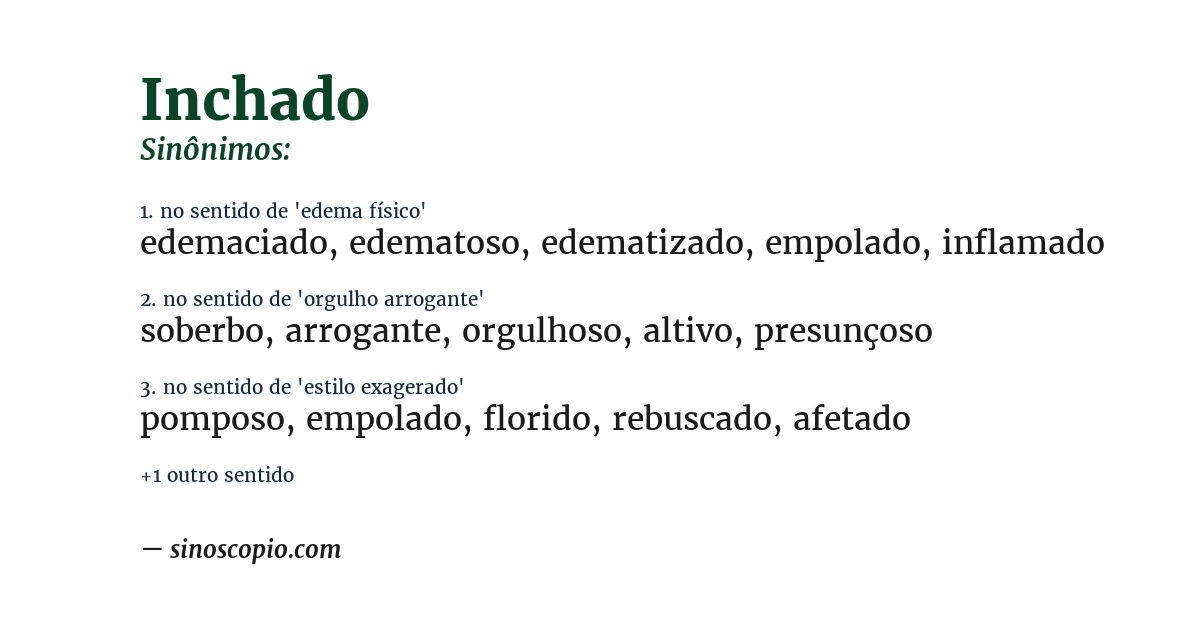 Sinônimo de inchado