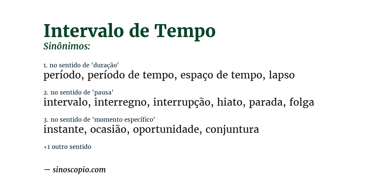 Sinônimo de intervalo de tempo