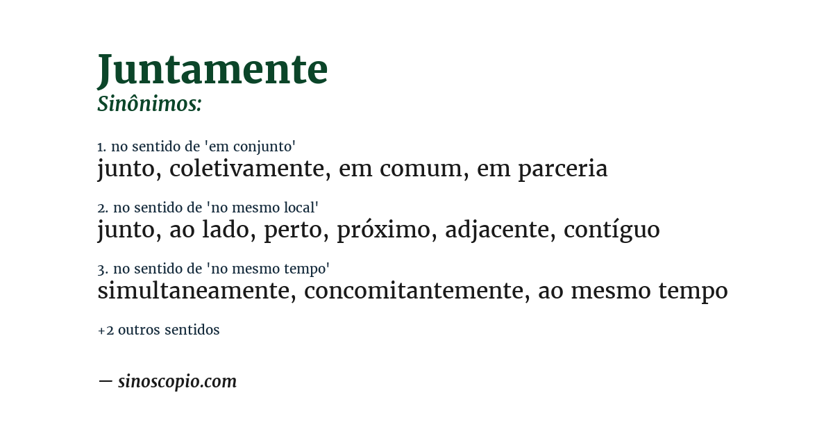 Sinônimo de juntamente