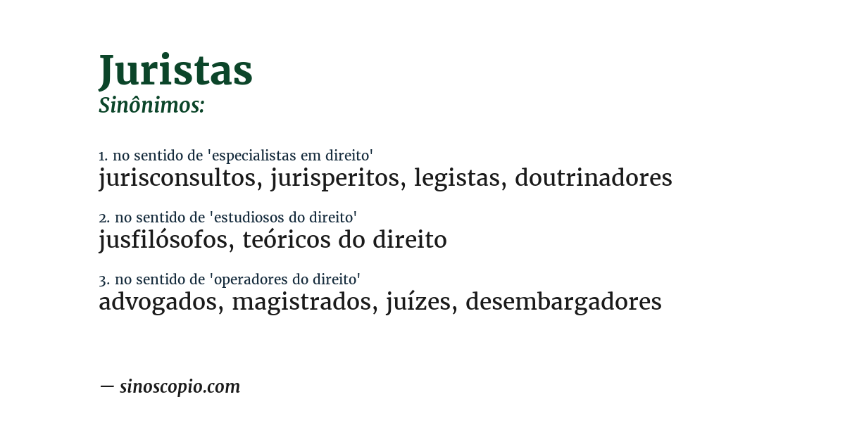 Sinônimo de juristas