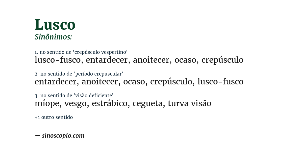 Sinônimo de lusco