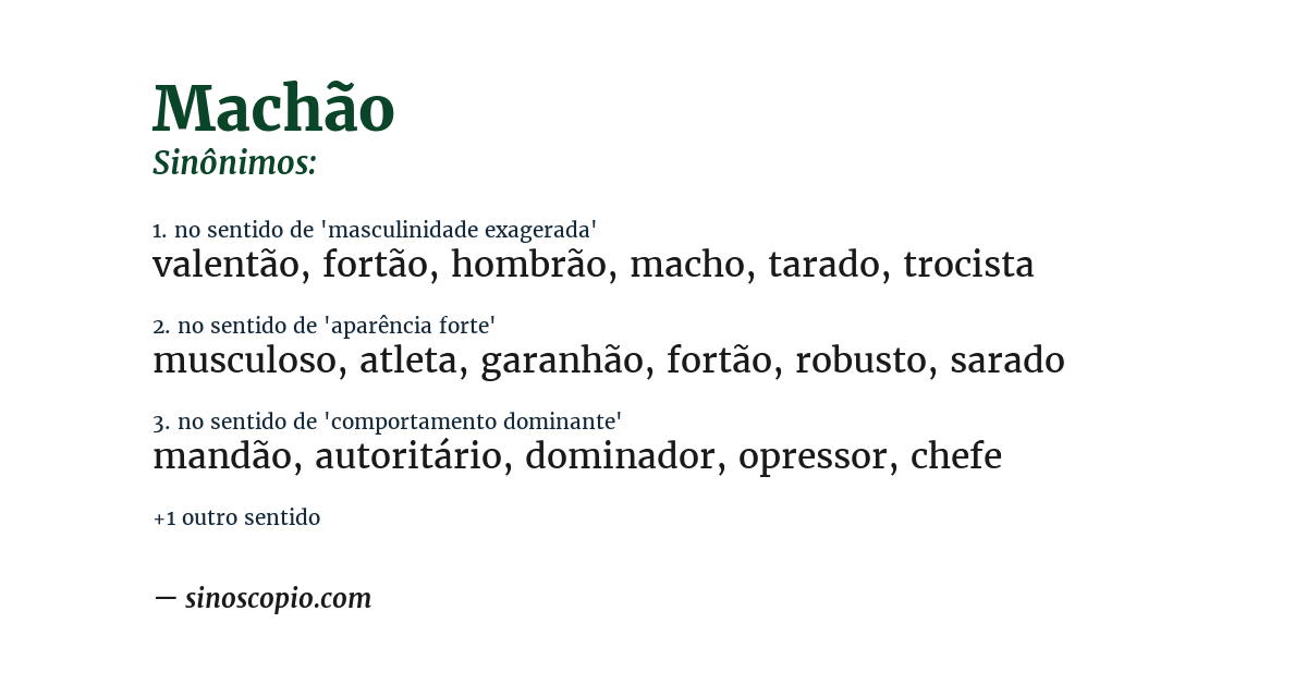 Sinônimo de machão
