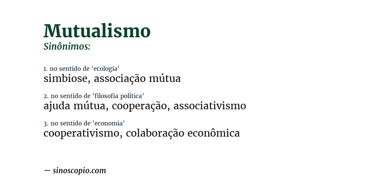Sinônimo de mutualismo