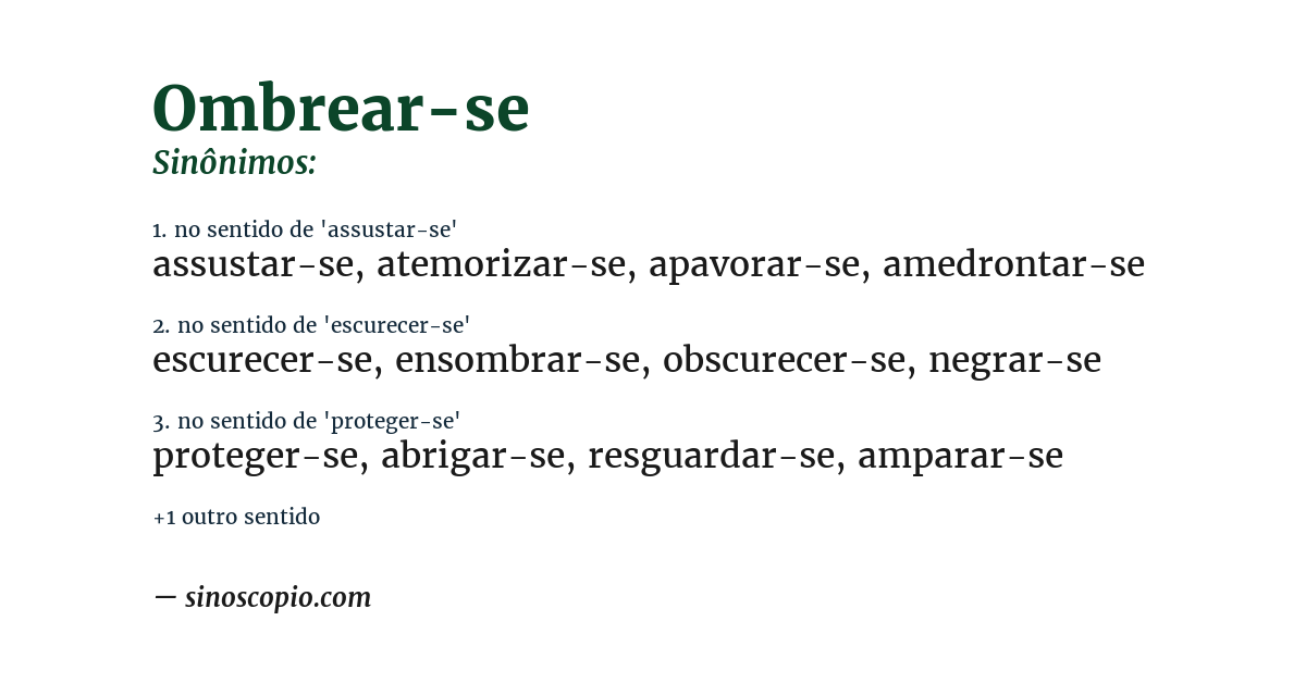 Sinônimo de ombrear-se